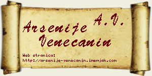 Arsenije Venečanin vizit kartica